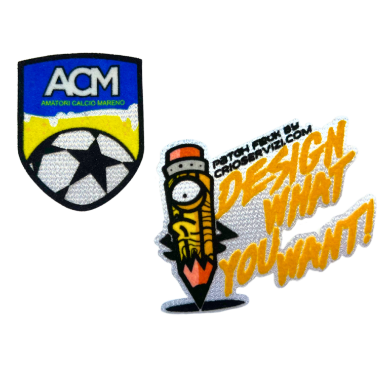 patch in flock personalizzate con logo aziendale e di società sportive